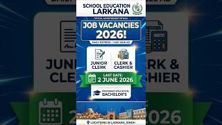 School Education &amp; Literacy Department Human Resource Posts Larkana 2026 #jobsearch #shorts ##job