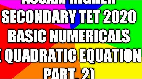 Assam Higher Secondary Tet 2020 Basic Numericals (Brilliant Classes)