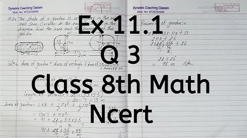 Ex 11.1, Q 3, Chapter 11, Mensuration , Class 8 Math
