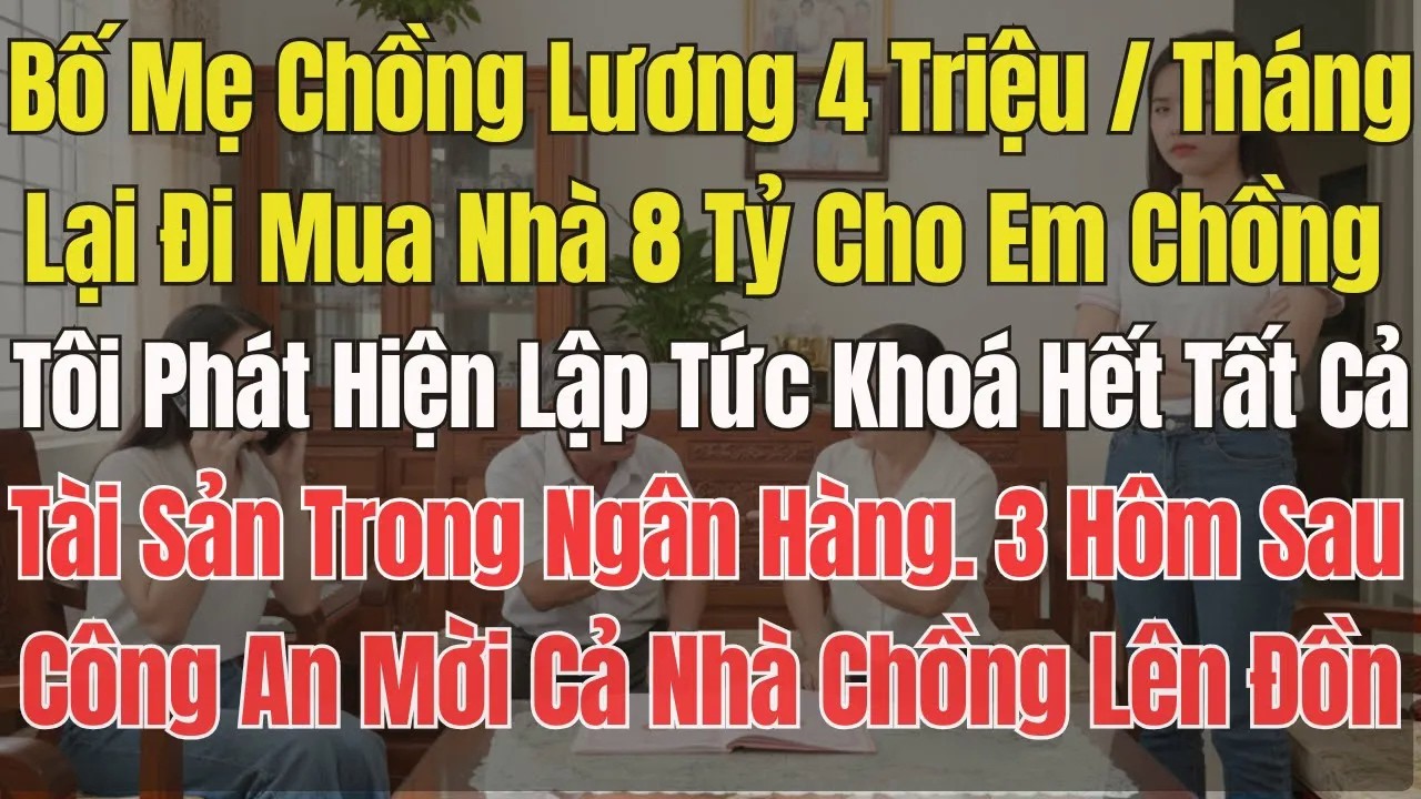 Bố Mẹ Chồng Lương 4 triệu⧸tháng, Nhưng Lại Mua Căn Hộ 8 Tỷ Cho Em Chồng.Tôi Lập Tức Khoá Hết Tài Sản