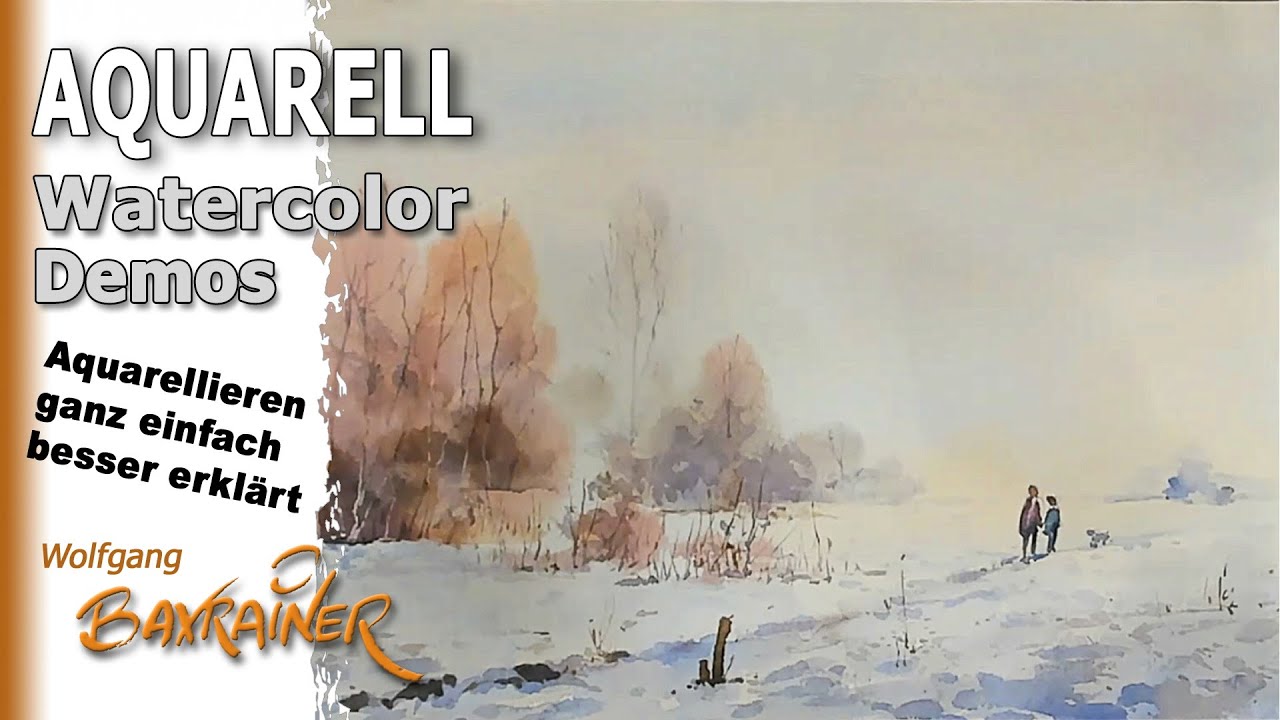 Das einfache Aquarell - dunstiger Wintermorgen im Moor