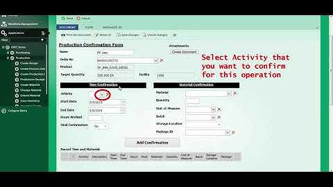 Create Production Confirmation
