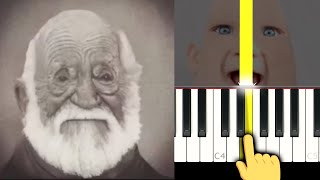 Mr Incredible Becoming Old - MEME songs - EASY Piano tutorial
