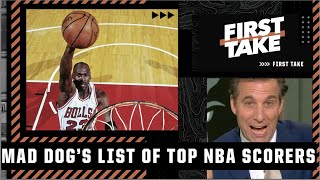 Mad Dog's A-List for Top 5 NBA scorers: Michael Jordan, Kobe \& more 👀 | First Take