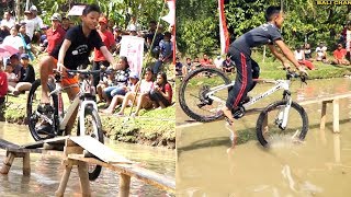 Lomba Naik Sepeda Diatas Kolam Paling Seru  17 Agustus