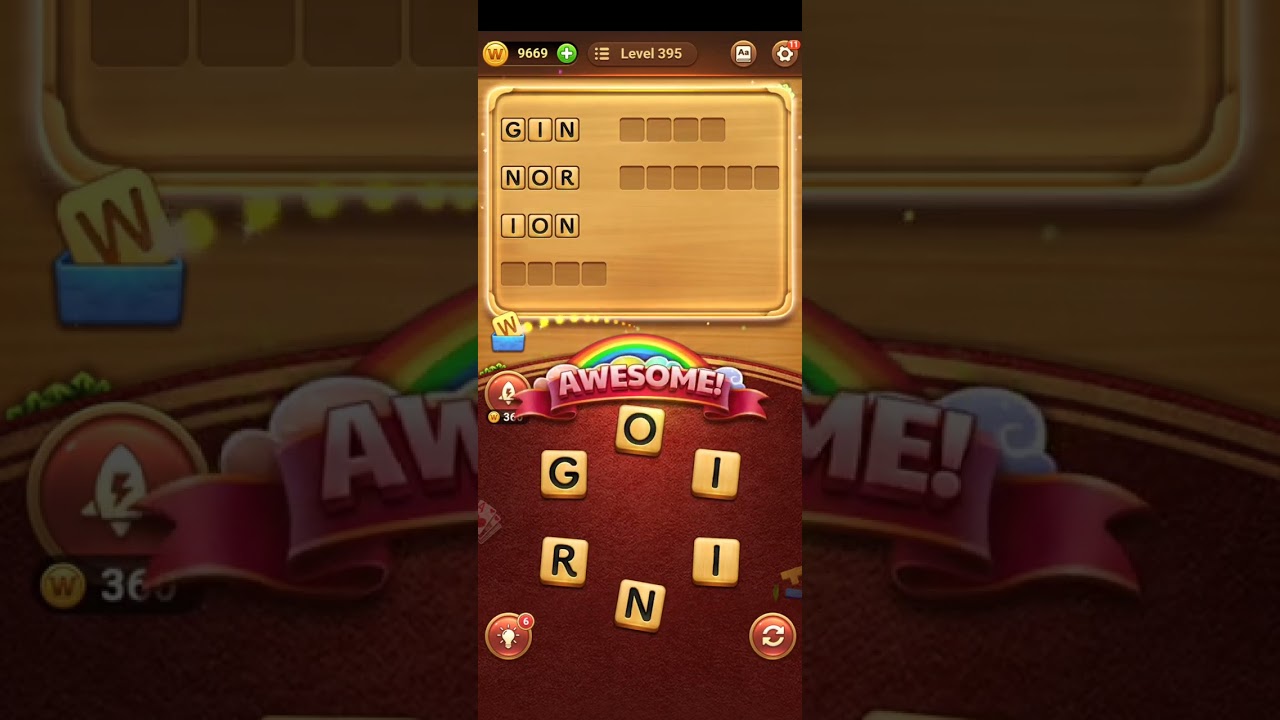 Word Connect Puzzle Level 395 Walkthrough [Bonus Words & Answers] 