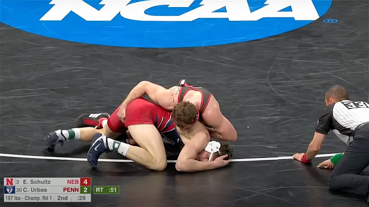 197lbs Eric Schultz (Nebraska) vs Cole Urbas (Penn)
