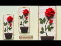 #DIY ROSE WALL HANGING  - Popsicle Stick Crafts // Wall Hanging Craft Ideas || S Nuraeni