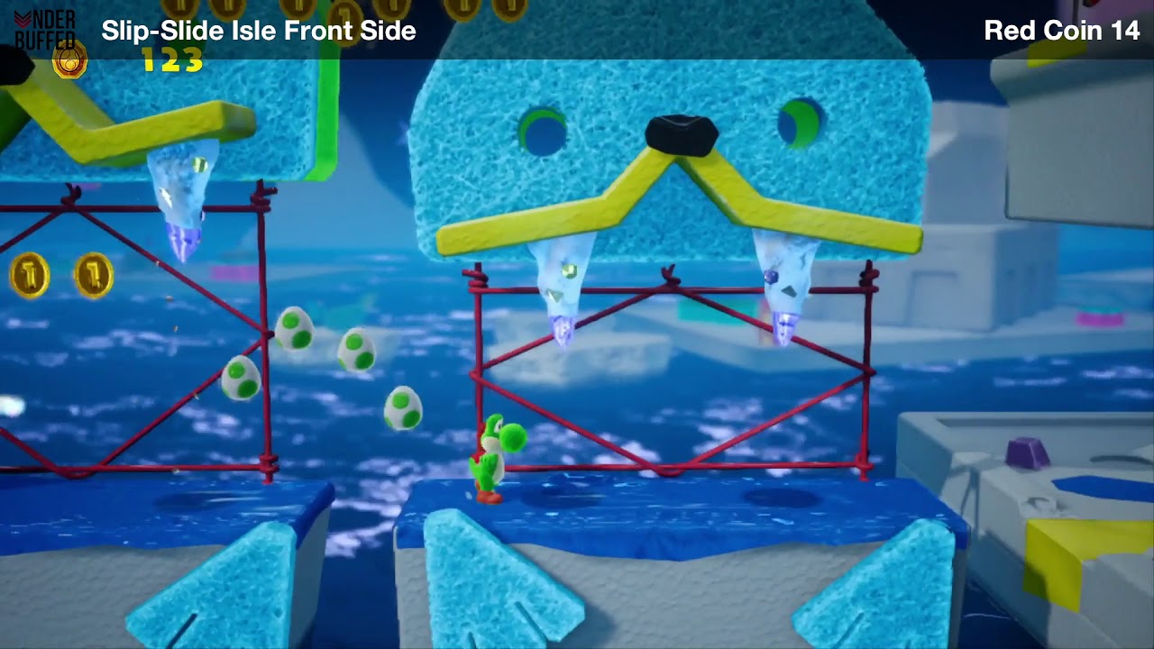 [Yoshi's Crafted World] Chilly-Hot Isles - All Smiley Flowers, Red Coins, Crafts