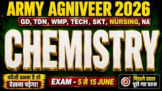 Army Agniveer 2026 Chemistry | Top 30 Most Important Questions | 5-15 June Exam Special 🎯
