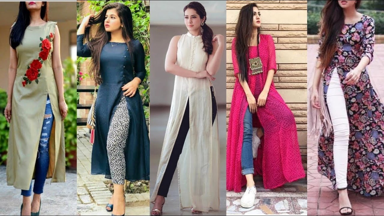 Top Class Stylish & Trendy Designer Side Slit Casual Kurti Design For Girls  | Trendy college wear - YouTube