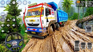 16 Wheeler Tata Sigma 6x6 Power Full Tipper Truck Driving In Muddy Offroad | Bussid Mod Update  screenshot 2