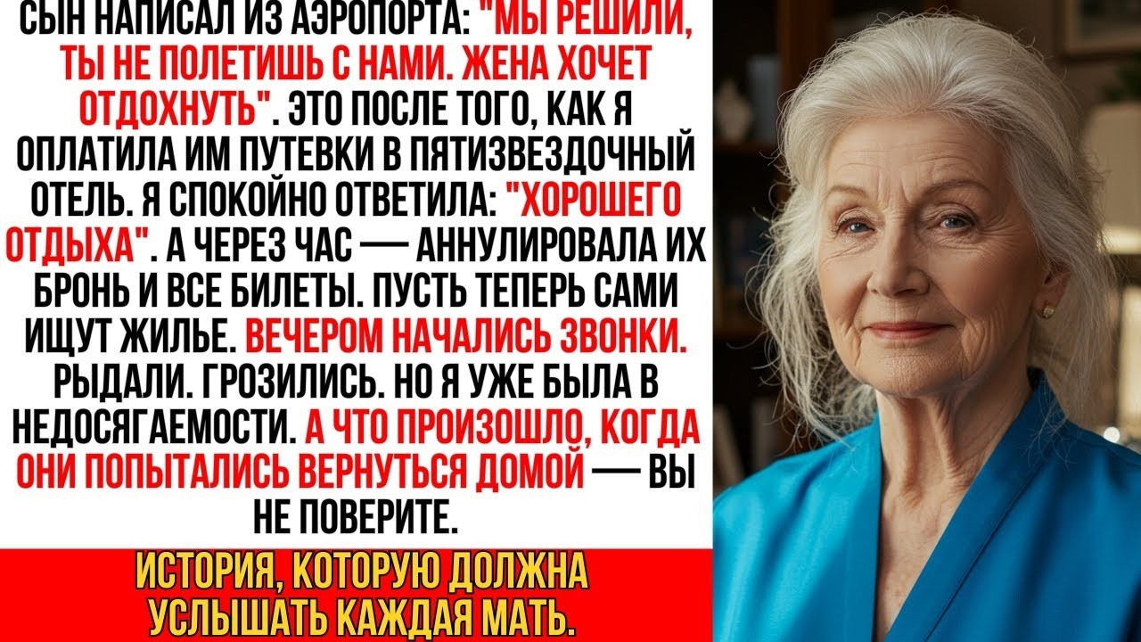 Сын позвонил из аэропорта: «Ты не летишь с нами, жена против.» Но я…