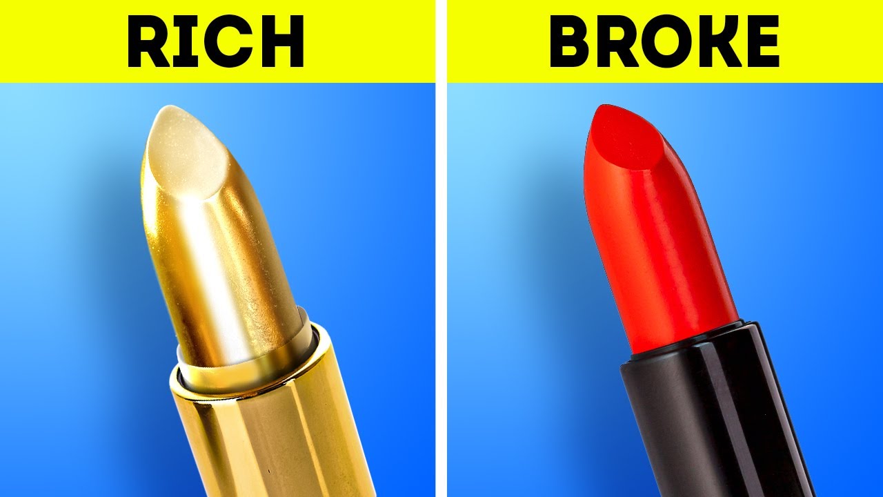 POOR VS. RICH | Trendy Beauty Hacks, Makeup Tricks, Nail Art And Hair Dyeing Ideas