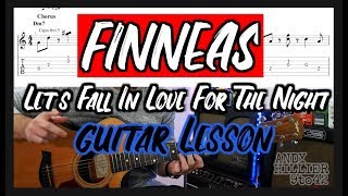 How to play FINNEAS - Let's Fall In Love For The Night Guitar Lesson Tutorial