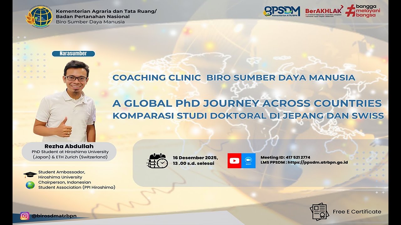 Coaching Clinic SDM A Global PhD Journey Across Countries Komparasi Studi Doktoral Di Jepang & Swiss