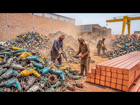 Incredible Process Of Recycling Scrap Old Drill Machines Into New Copper Materials