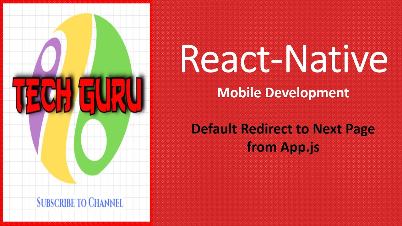 React Native Default Redirect to Next Page from App.js - YouTube