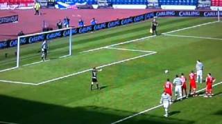 Anthony Stokes penalty miss for Celtic versus Aberdeen in the Scottish Cup semi final Anthony Stokes penalty miss for Celtic versus Aberdeen in the Scottish Cup semi final