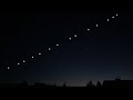 SpaceX Starlink satellites train seen from earth - Strange lights in the sky