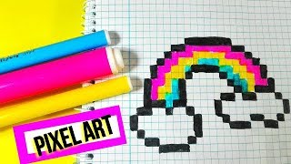 Como dibujar un arcoiris muy FACIL-PIXEL ART - thptnganamst.edu.vn