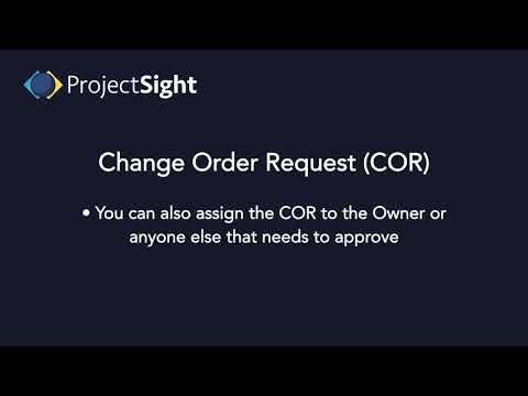 ProjectSight Training - Change Order Requests