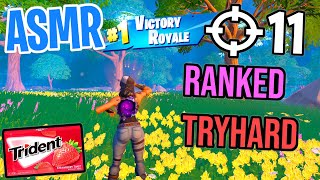 ASMR Gaming ? Fortnite Ranked Tryhard Win Relaxing Gum Chewing ?? Controller Sounds + Whispering ?