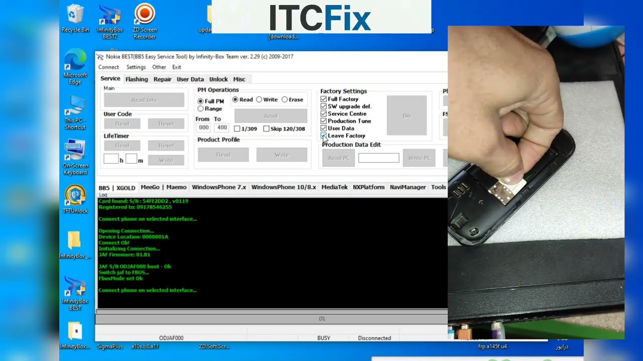  باز کردن قفل حفاظتی Nokia 1280 with best and jaf dongle🔆💫