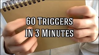 【ASMR】60 triggers in 3 minutes 3分間で60のトリガー タッピング スクラッチング ブラッシング