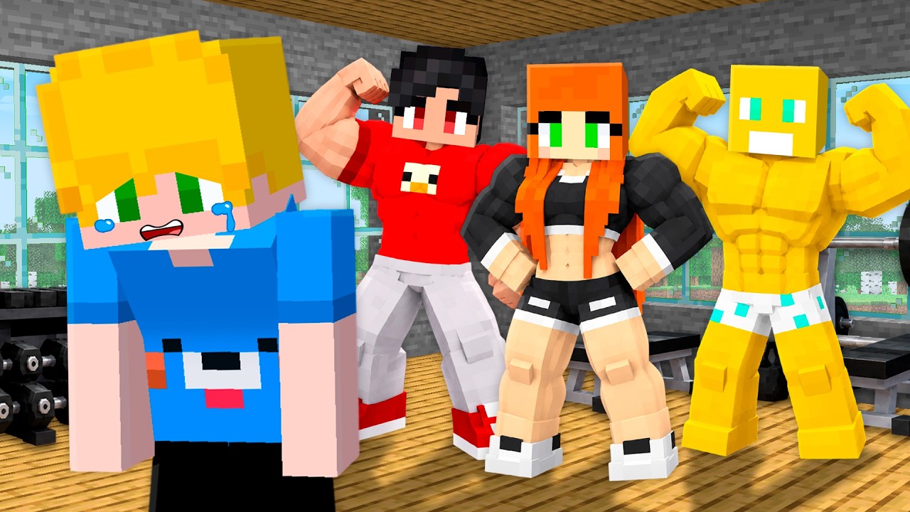 Todo MUNDO ficou MUSCULOSO menos EU no Minecraft!