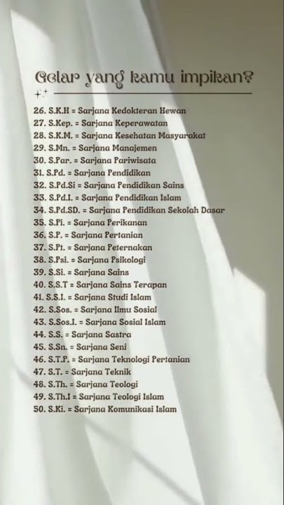 gelar gelar sarjana yang kamu impikan