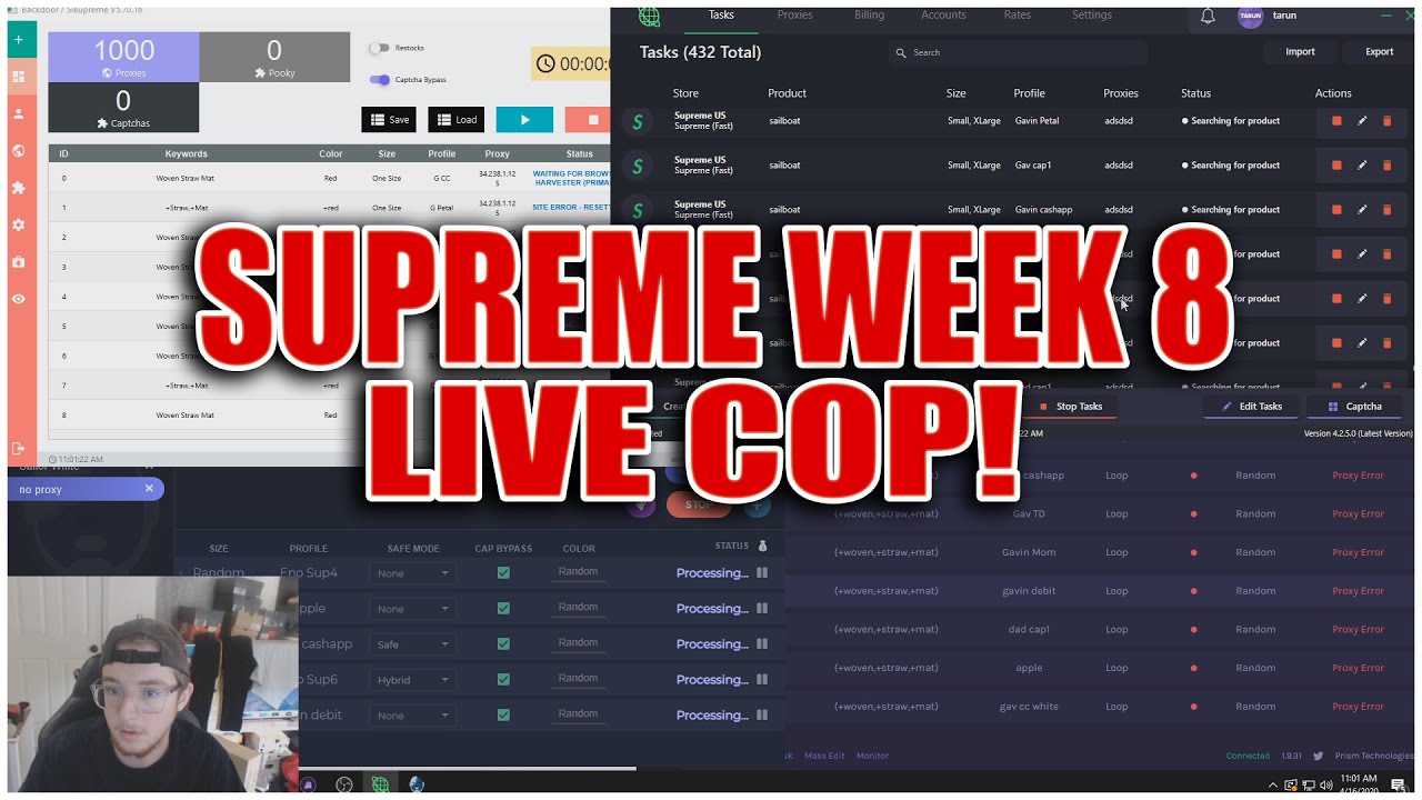 SUPREME WEEK 8 LIVE COP! (SPRING TEES COOK!) YouTube