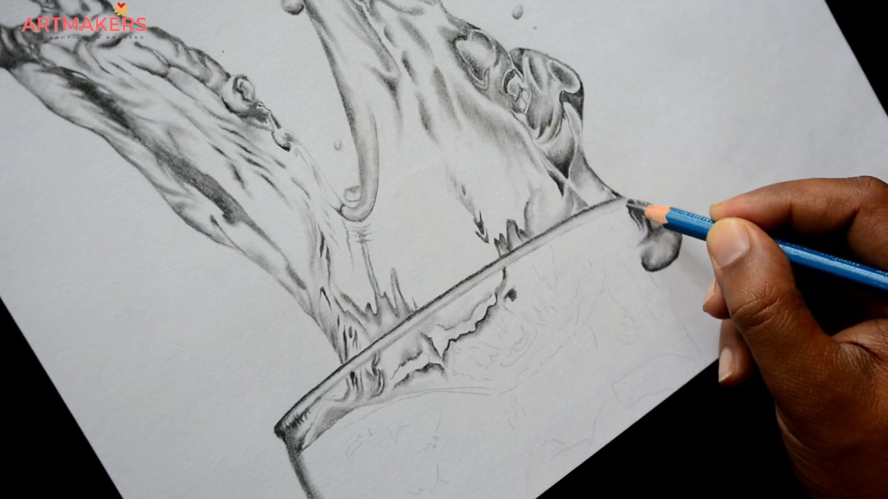 Water Splash Drawing With Staedtler Pencils 75 Youtube