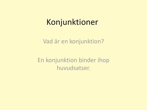 Svenska lektion 112 Konjunktioner