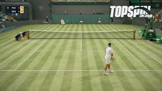 Top Spin 2K25 - COURT LEVEL VIEW - Roger Federer Vs Matteo Berrettini - Wimbledon (PS5)