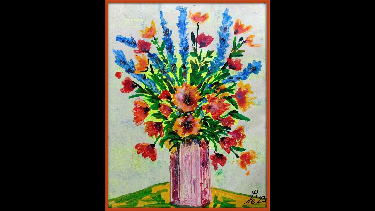 140. A watercolor painting on the gelli plate! Faire une peinture aquarelle sur la Gelli Plate!