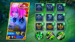 TOP 1 BEATRIX ONE SHOT BUILD AND EMBLEM🔥 SNIPER DAMAGE HACK