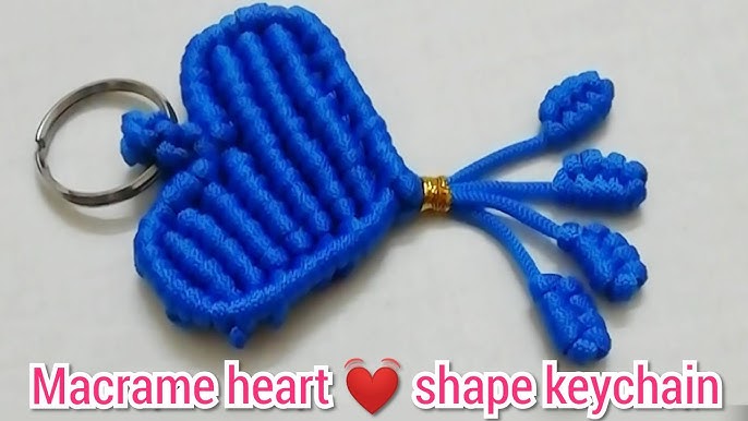 Como hacer llavero 💕 Corazones de Macramé / Macrame hearts keychain 