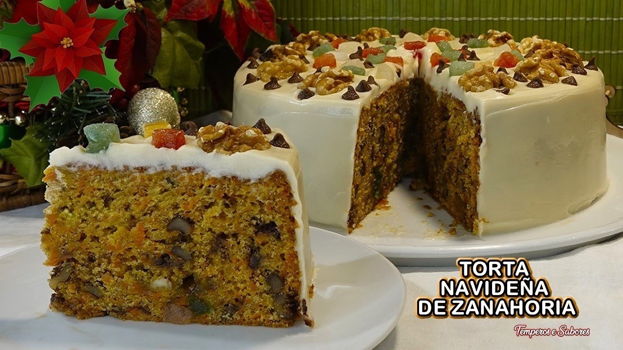 TORTA NAVIDEÑA DE ZANAHORIA ESPECIAL DELICIOSA Y FÁCIL DE HACER