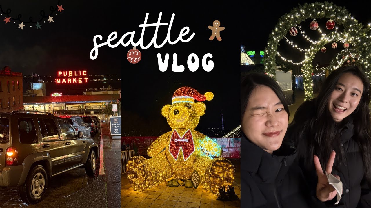 Seattle vlog🇺🇸: 開車上路🚗Pike Place/X'mas Market🎄Outlet血拼