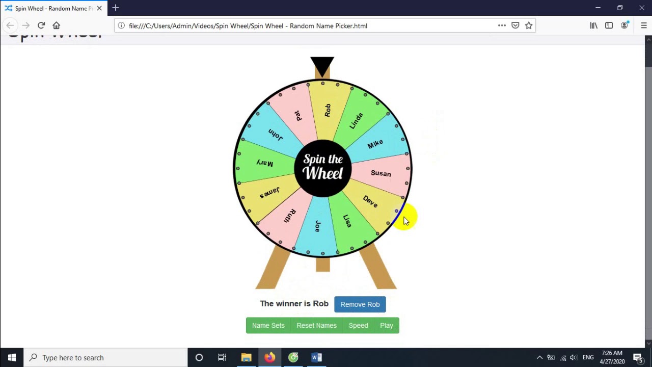 random name picker wheel