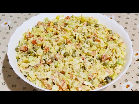 How to make Olivier salad (classic chicken Olivier recipe): step-by-step cooking tutorial
