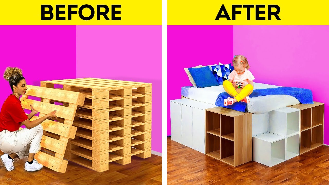 ⁣Kid's Room Renovation || DIY Platform Bed Of Your Dreams