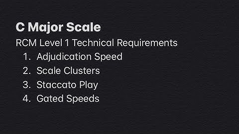 Demo: C Major Scale - RCM Level 1 Technical Requirements
