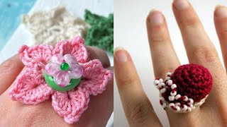 The newest style and marvelous amazing crochet hand knitted finger ring  design and ideas 
