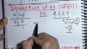 Square root of 49 in Hindi | √49 | Surendra Khilery | Surendra Khilery | Class 8