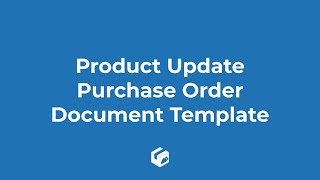 Product Update - Purchase Order Document Template