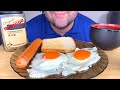 ASMR MUKBANG BREAKFAST FRIED EGGS WITH SAUSAGE &amp; TOAST (EATING SOUNDS) EATING SHOW
