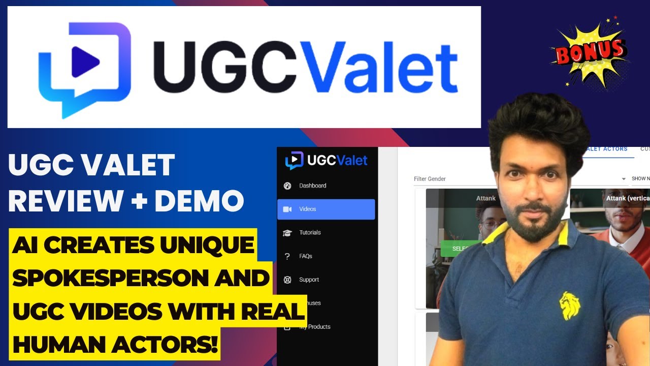 UGC Valet Review – AI Creates Unique Spokesperson and UGC Videos With Real Human Actors!