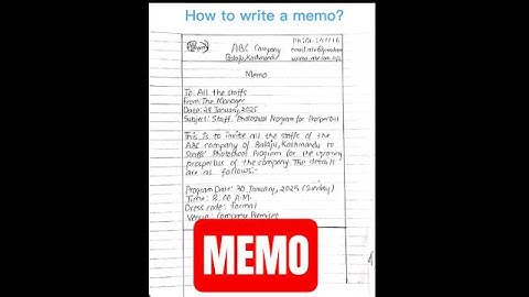 How to write a memo? |Memo writing |Memorandum|Sample of memo#memo | Memo  format #education